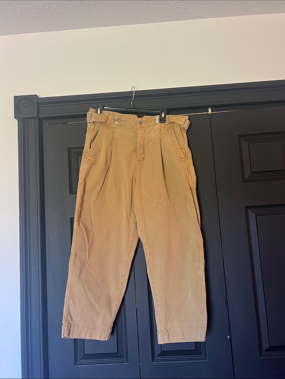 Womens Casual Cotton Twill Pants in Tan